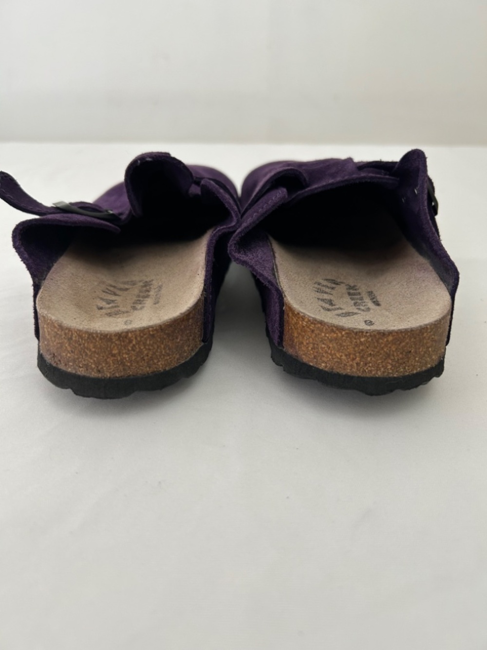 Beaver Creek Plum Purple Suede and Cork Slip-on Clogs Mules Size 8 - Picture 7 of 10